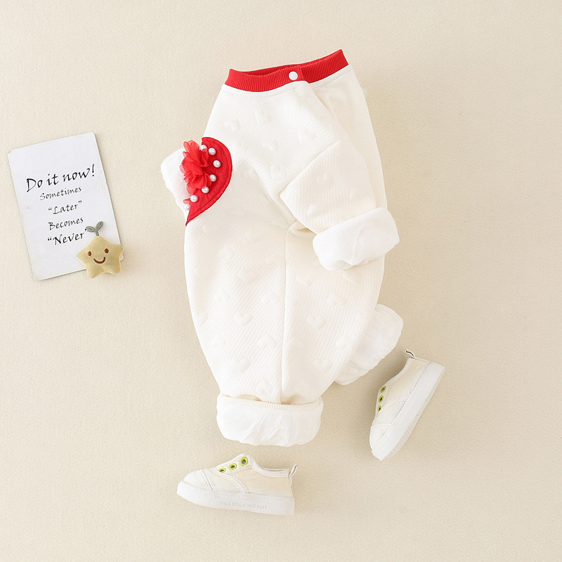 Baby Boy/Girl 3D Heart Logo Long Sleeve Romper-kissminis