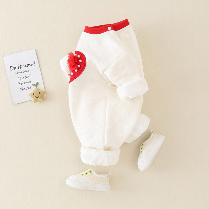 Baby Boy/Girl 3D Heart Logo Long Sleeve Romper-kissminis
