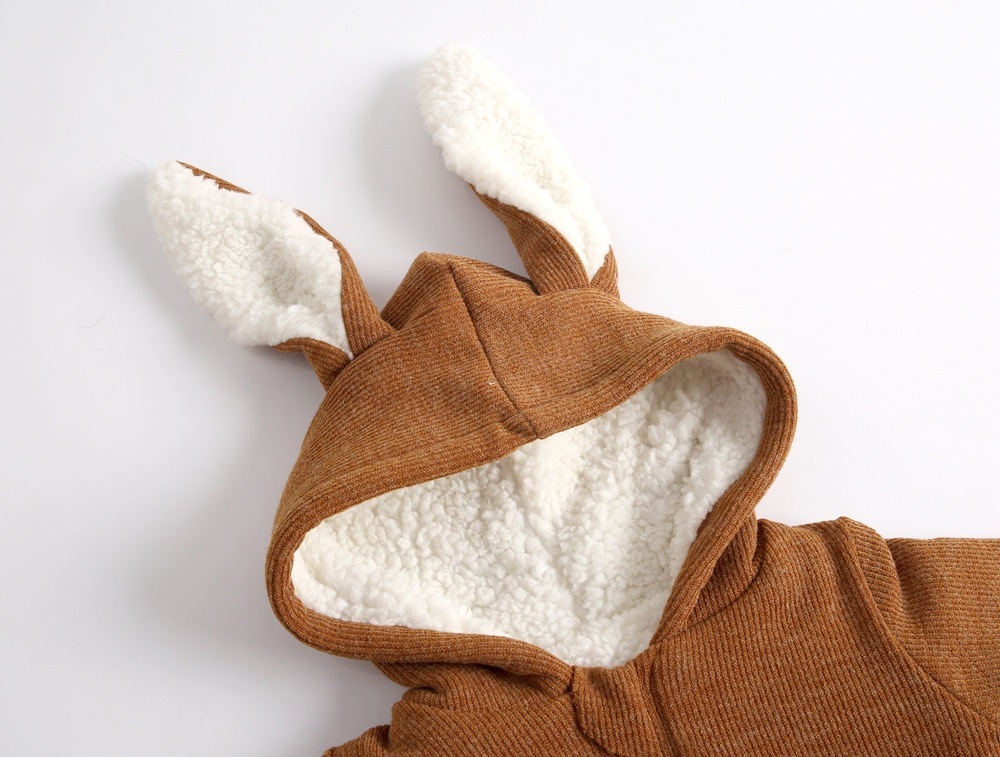 2pcs Toddler Boy/Girl Rabbit Ears Design Solid Color Long Sleeve Sweatshirt and Pants Set-kissminis