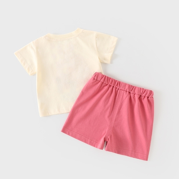2pcs Baby Boy/Girl Pink Tree Print T-shirt with Pant Set-kissminis