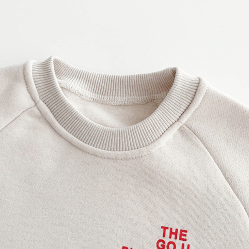 Winter Baby Boy/Girl Letter Print Solid Color Thicken Long Sleeve Romper-kissminis