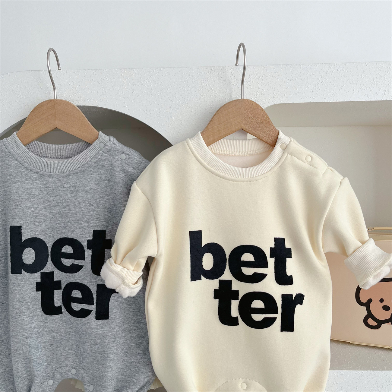 Baby Boy/Girl 95% Cotton "Better" Print Long Sleeve Romper-kissminis
