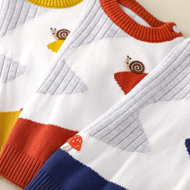 2pcs Baby Boy/Girl Cute Print Knit Tops with Pants Set-kissminis