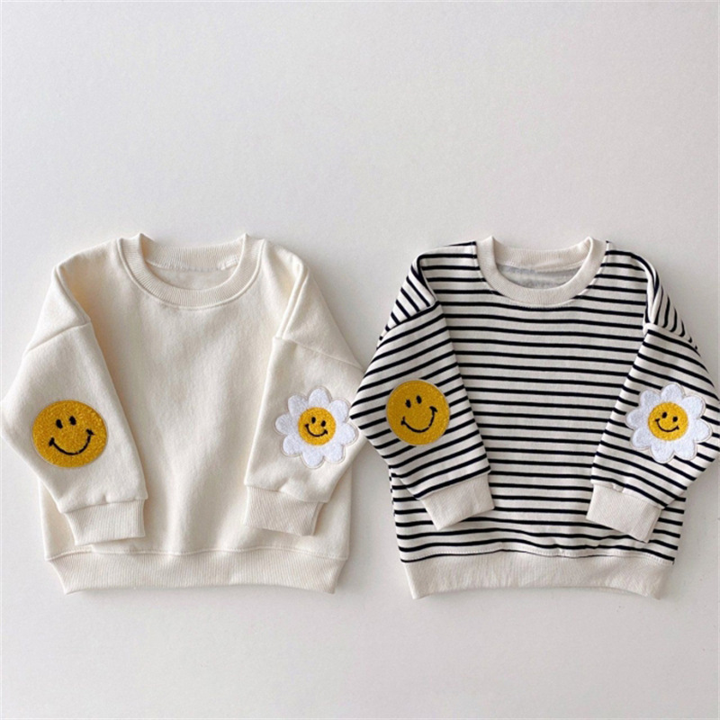 Toddler Boy/Girl Smile Face Pattern Long Sleeves Sweatshirt-kissminis