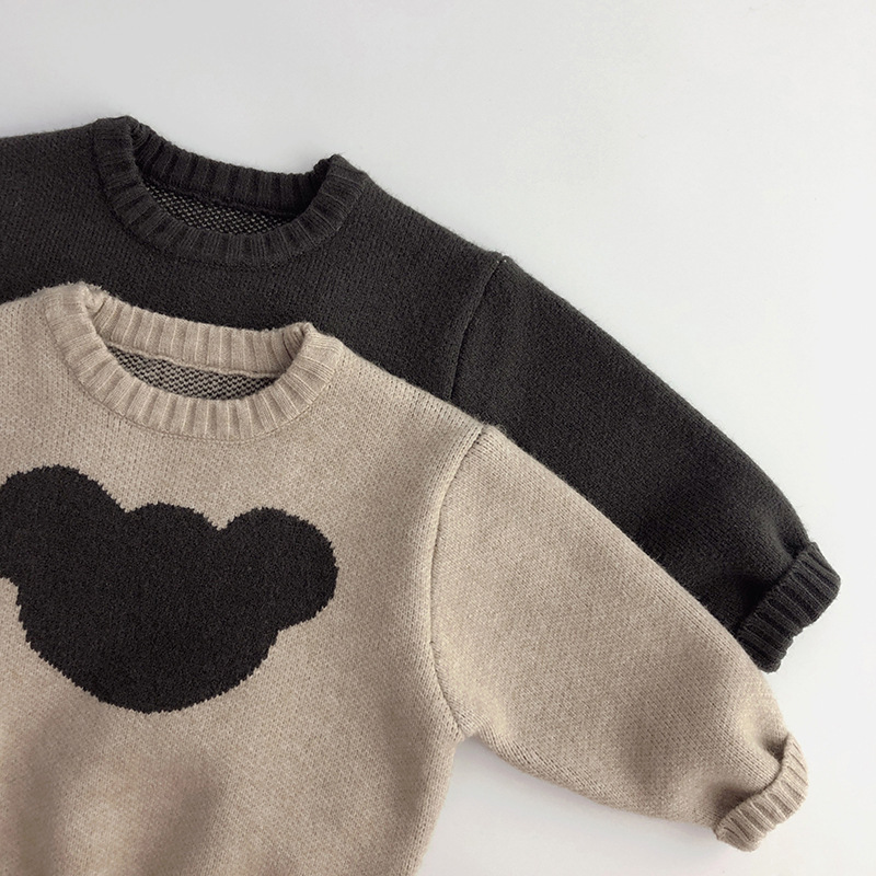 Baby Boy/Girl Bear Pattern Long Sleeve Pullover Sweater