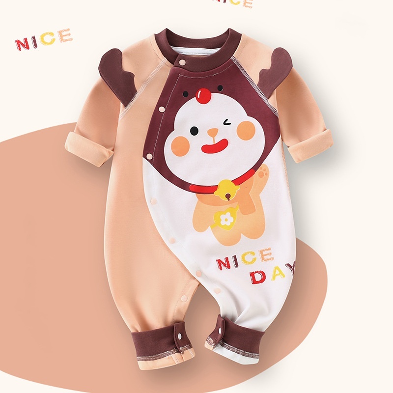 Baby Boy/Girl Nice Day Deer Printed Romper -kissminis