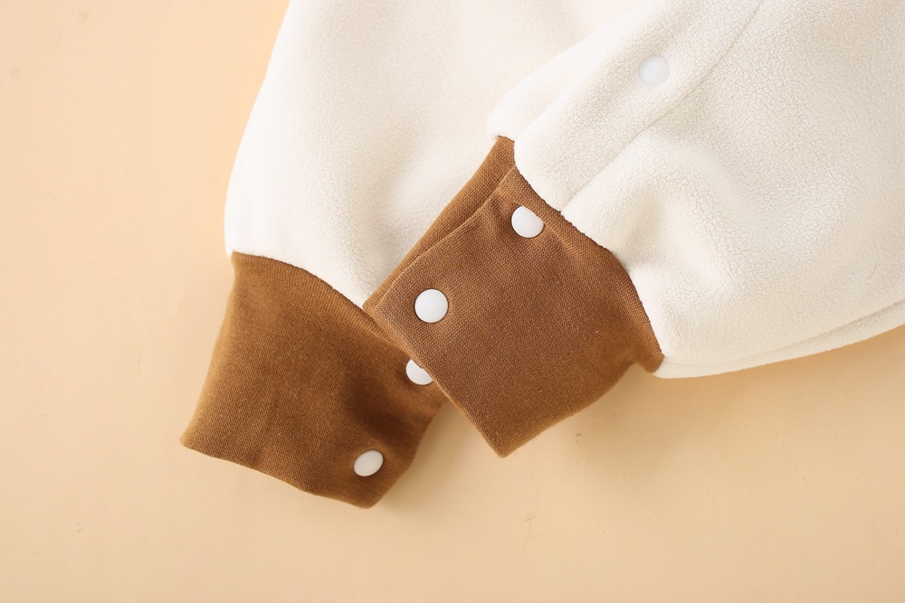 Baby Boy/Girl Cute Bear Pattern Solid Color Long Sleeve Romper-kissminis