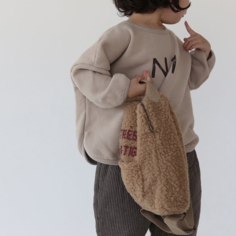 Toddler Boy/Girl Ins Style "N1" Print Solid Color Long Sleeves Sweatshirt-kissminis