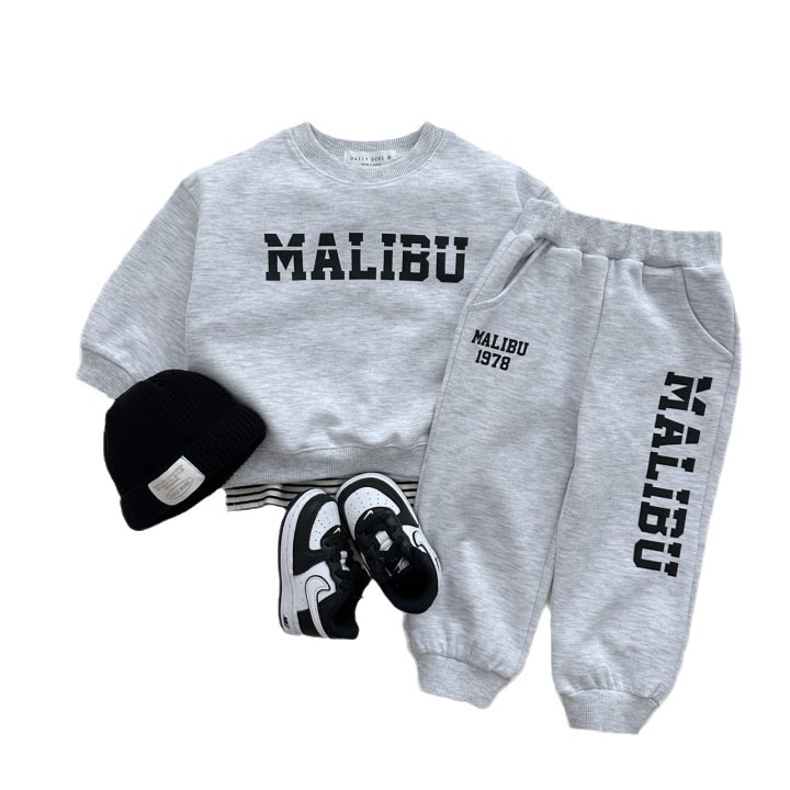 2pcs Toddler Boy/Girl Children's Cothing Alphabet Casual Sports T-Shirt and Pants Set-kissminis