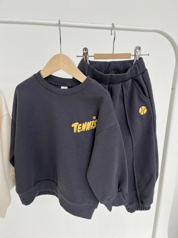 2pcs Baby ‘TENNIS’ Printed Sweatshirt and Pants Set-kissminis