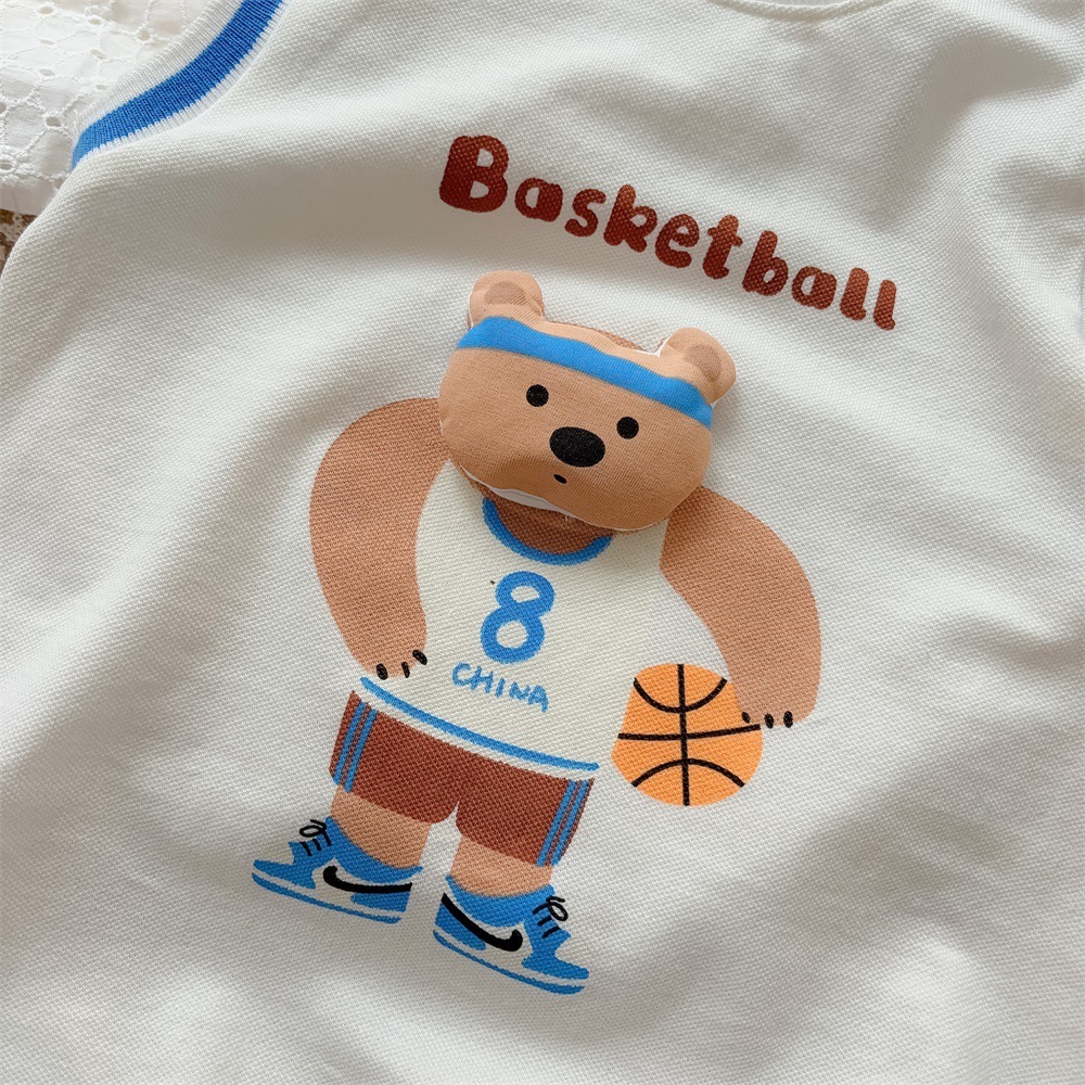 Baby Boy Basketball Cubs Romper-kissminis