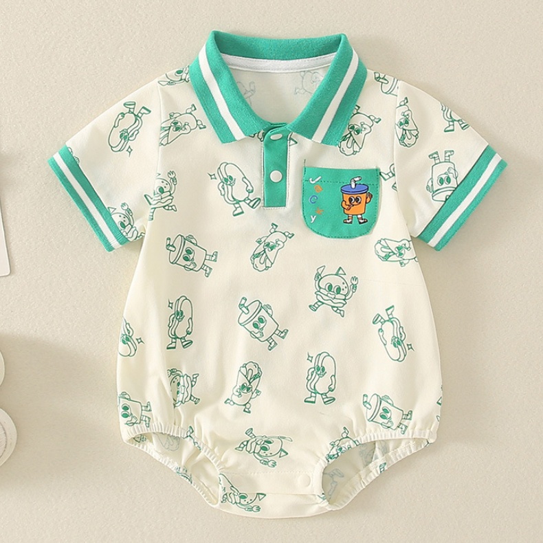 Baby Cute Cartoon Print Bodysuit-kissminis