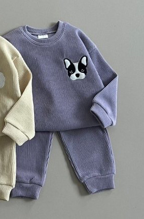 2pcs Toddler Boy/Girl Embroidered Animal Pattern T-Shirt and Pants Set-kissminis