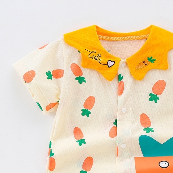 Baby Boy/Girl Carro Print Romper-kissminis