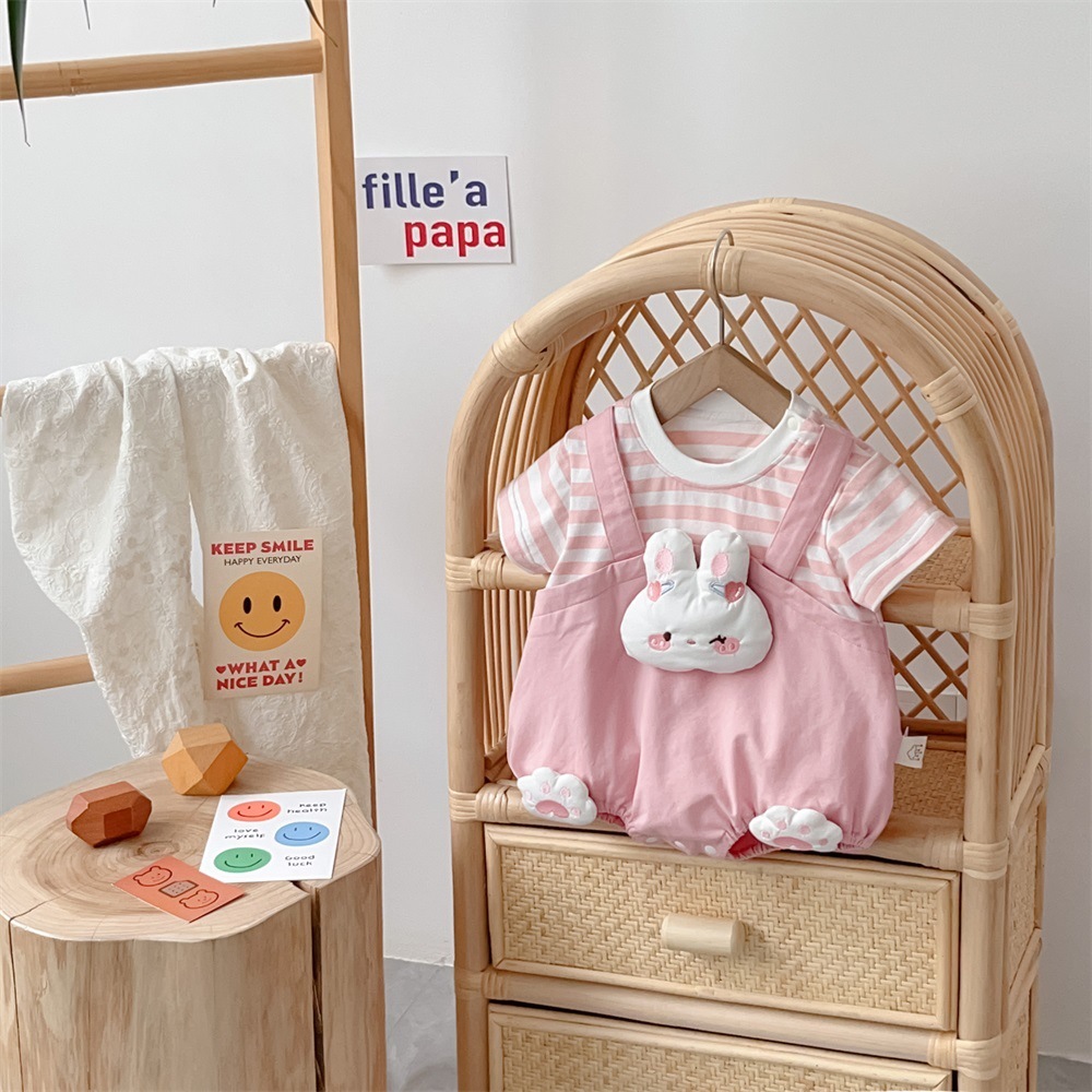 Baby Boy/Girl Rabbit/Frog Cartoon Bodysuit-kissminis
