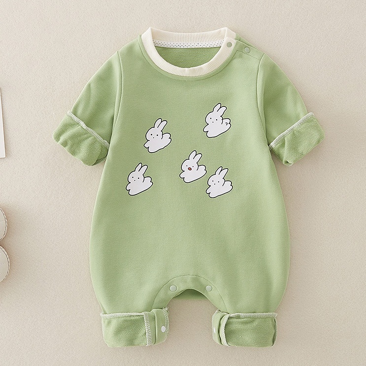 Baby Boy/Girl Smile Rabbit Print Romper-kissminis