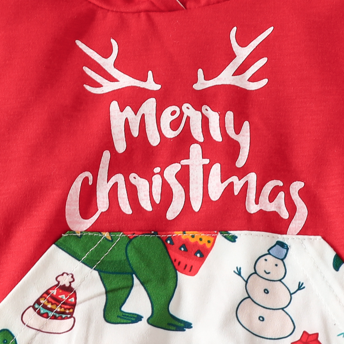 2pcs Baby Boy/Girl Christmas Elk Pine Snowman Print Long Sleeve Hooded Tops and Pants Set-kissminis