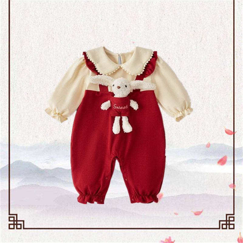  Baby Girl Princess Stylistic Bear Overalls Romper-kissminis