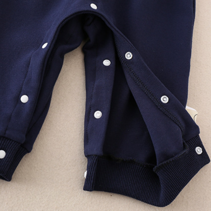 Mock Two-pieces Baby Boy Gentleman Bow Tie Long Sleeve Casual Rompe