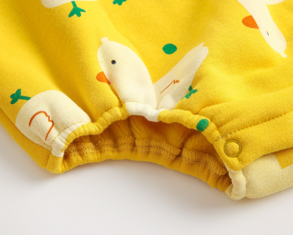 Baby Boy/Girl Allover Duck Pattern Long Sleeve Bodysuit and Hat Set-kissminis