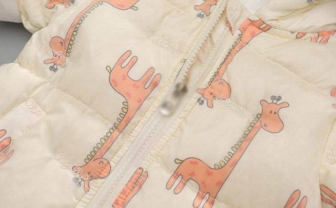 Baby Boy/Girl Winter Thicken Allover Giraffe Pattern and Ear Design Hooded Romper-kissminis