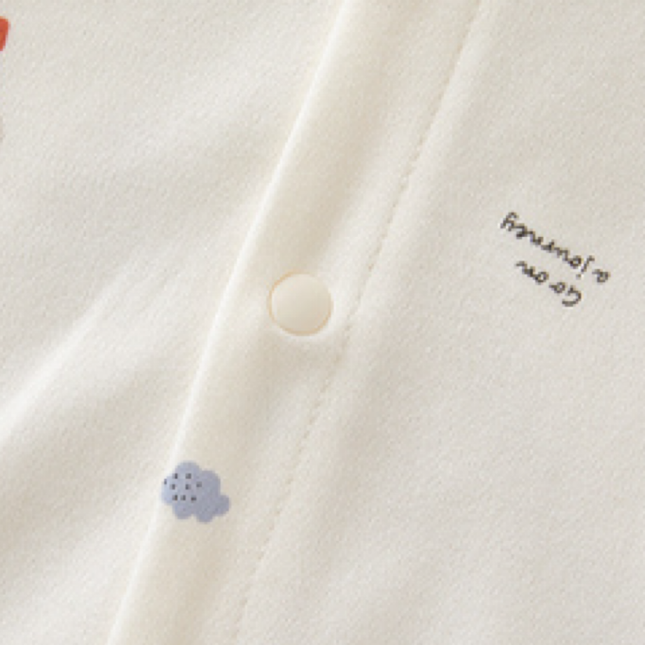 Baby Boy/Girl Cartoon Print Botton Up Long Sleeve Comfortable Romper