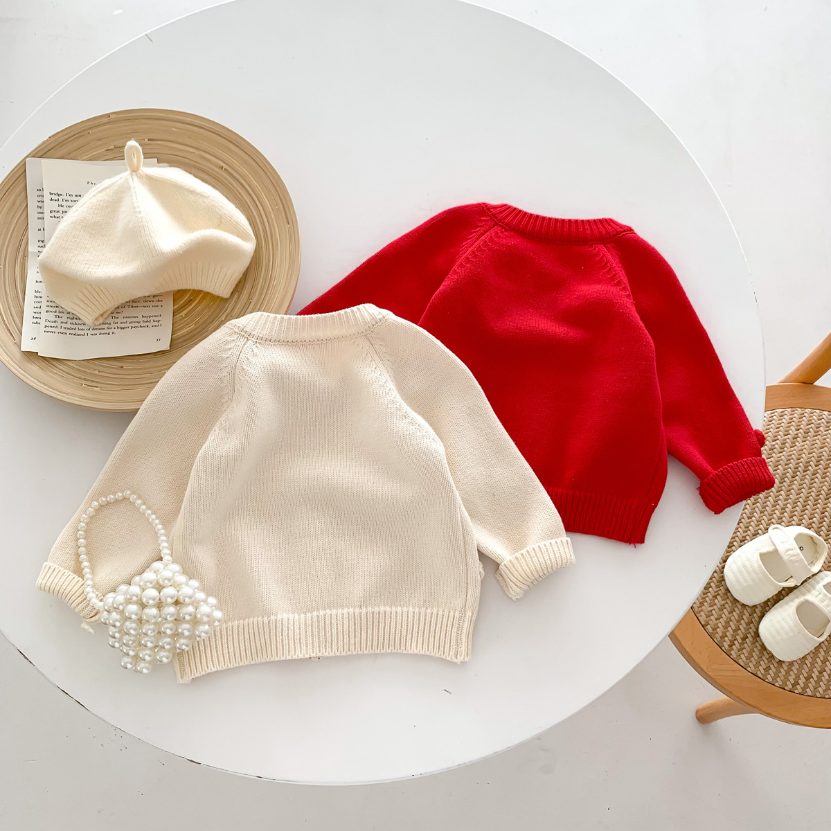 Baby Boy/Girl Handmade Ball Long Sleeve Cardigan Sweater-kissminis