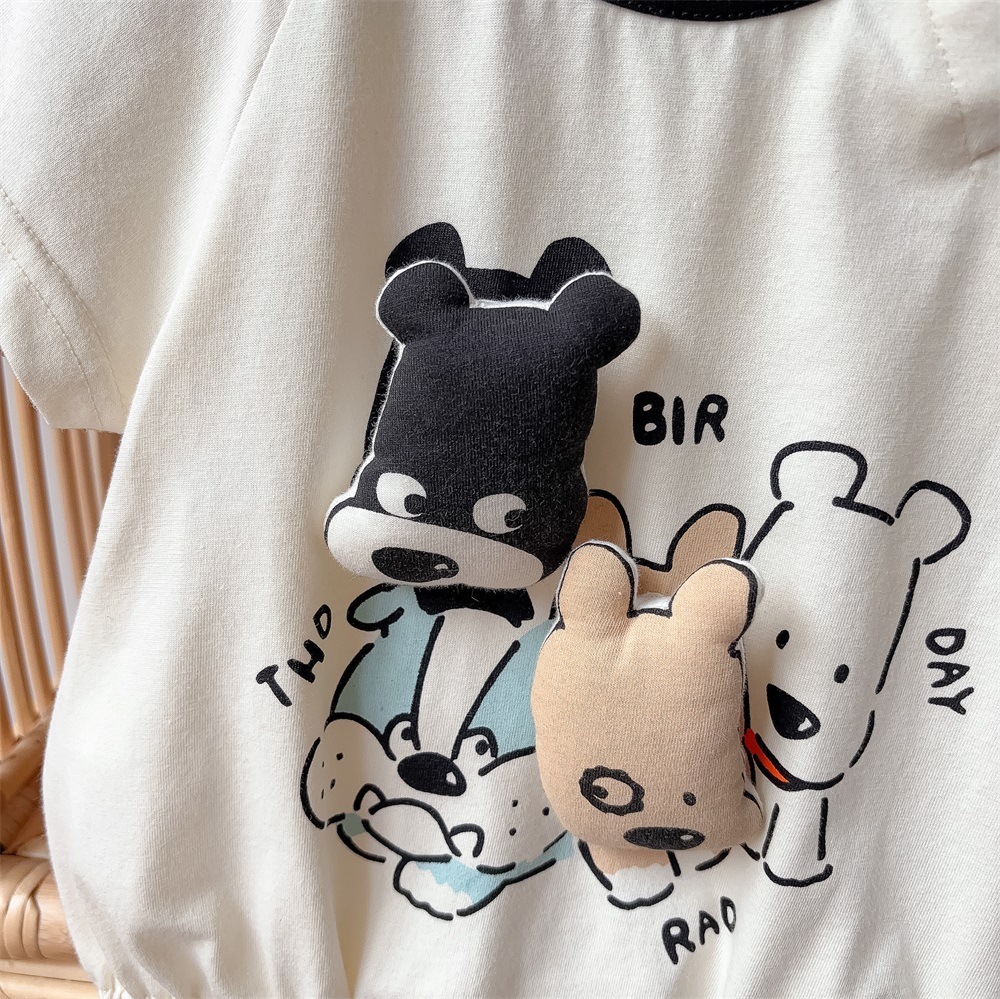 Baby Boy/Girl Dog Cartoon Bodysuit-kissminis