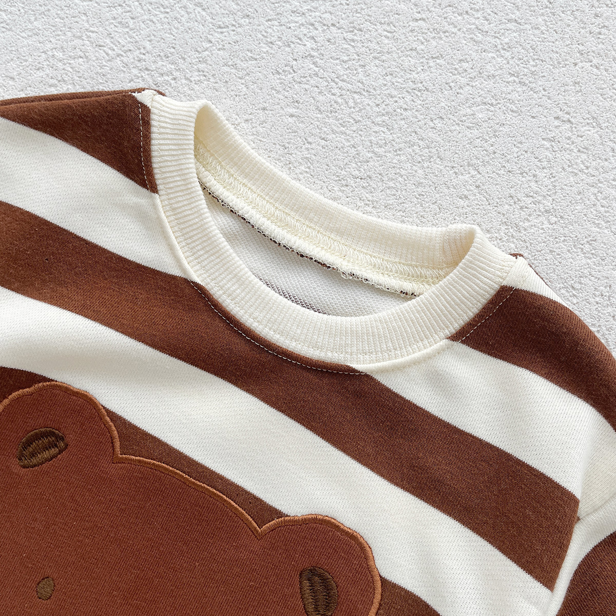 Baby Boy/Girl 95% Cotton Cute Bear Rabbit Graphic Stripe Long Sleeve Romper-kissminis