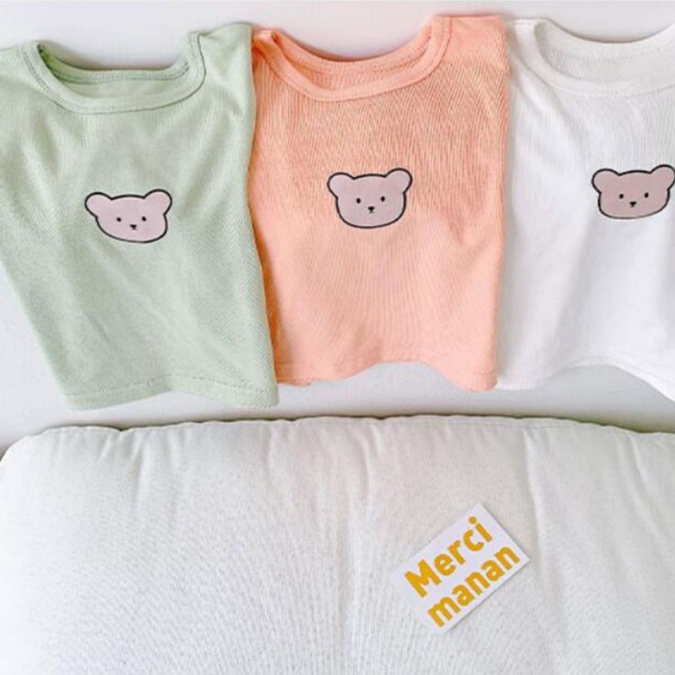 Baby Toddler Boy/Girl Bear Print Short Sleeve T-shirt