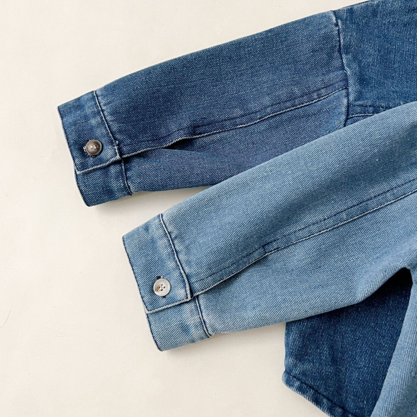 2pcs Baby Solid Color Denim Jacket and Pants Set-kissminis
