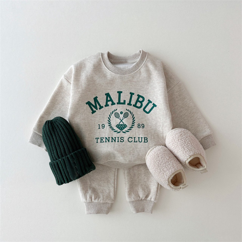 2pcs Baby Boy/Girl 'MALIBU' Jogger T-shirt and Pants Set-kissminis