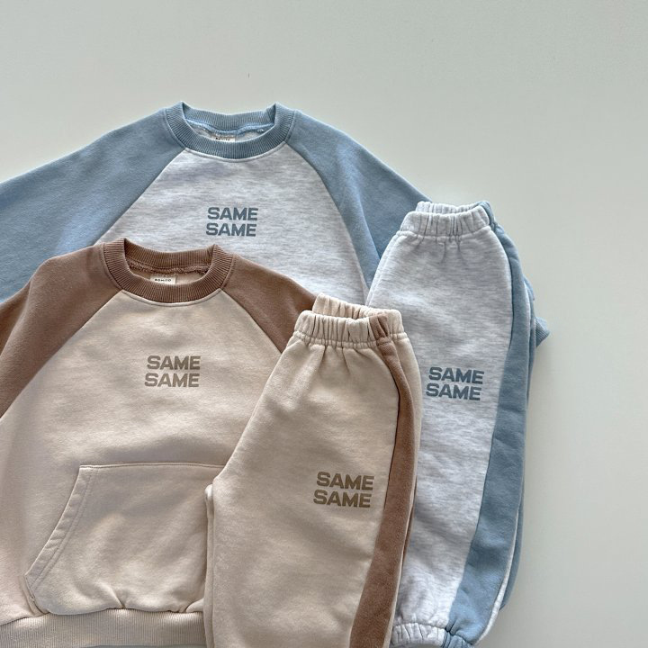 2pcs Baby Colorblocked Pockets 'SAME' Sweatshirt and Pants Set-kissminis