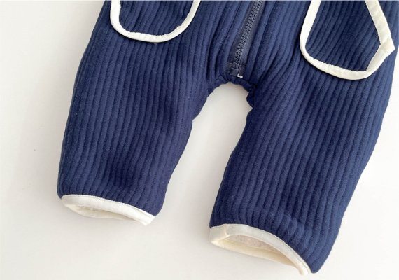 Baby Boy/Girl Solid Color Winter Thicken Long Sleeve Hooded Romper-kissminis