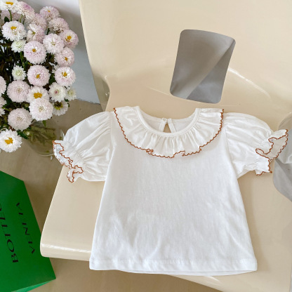 Baby Toddler Girl Solid Color Short Sleeve T-shirt/Floral Print Shorts