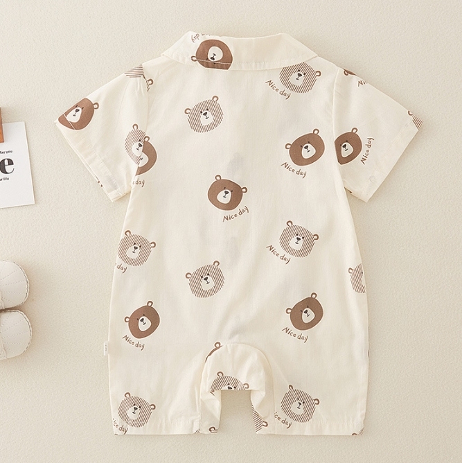 Baby Boy/Girl Bear Cartoon Romper-kissminis