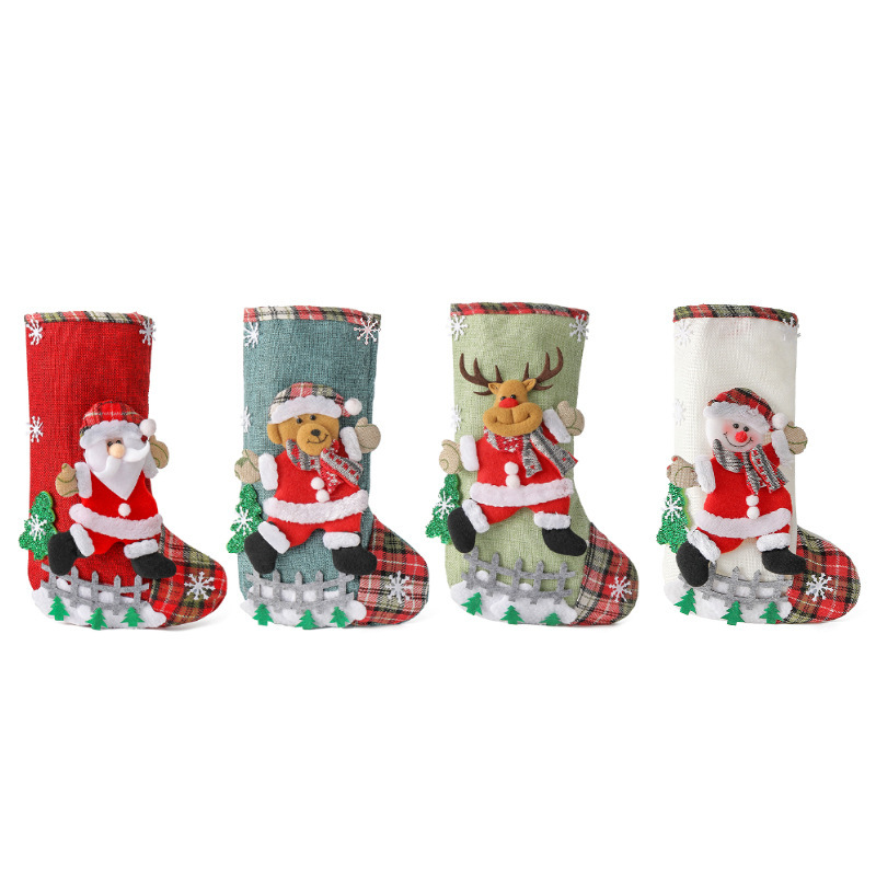 Christmas Style Hanging Stocking Decorations for Holiday Christmas Party-kissminis