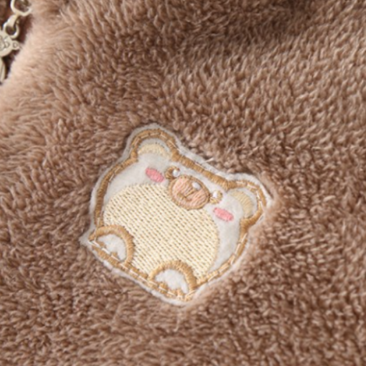 Baby Boy/Girl Winter Thicken Porket Embroidery Long Sleeve Hooded Fluff Romper-kissminis