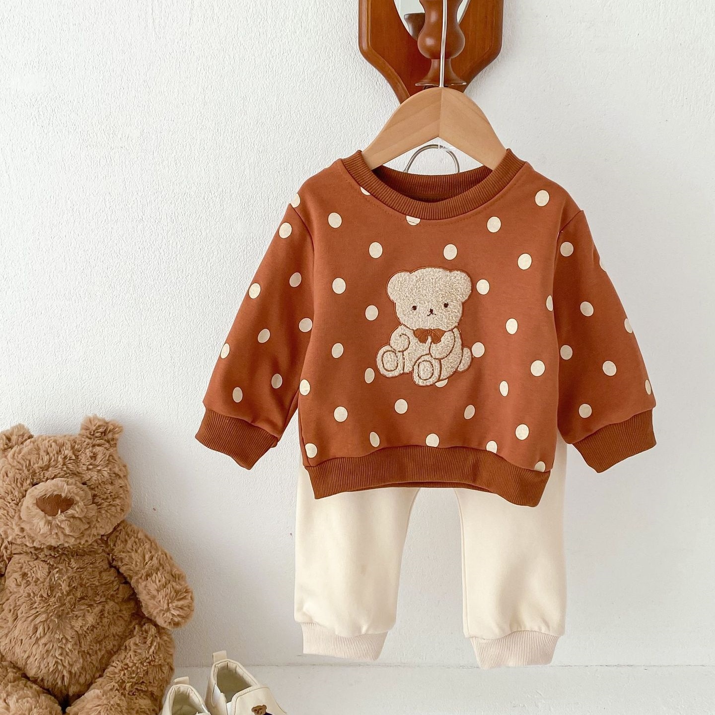 2pcs Baby Boy/Girl Bear Sweatshirt and Pant Set-kissminis