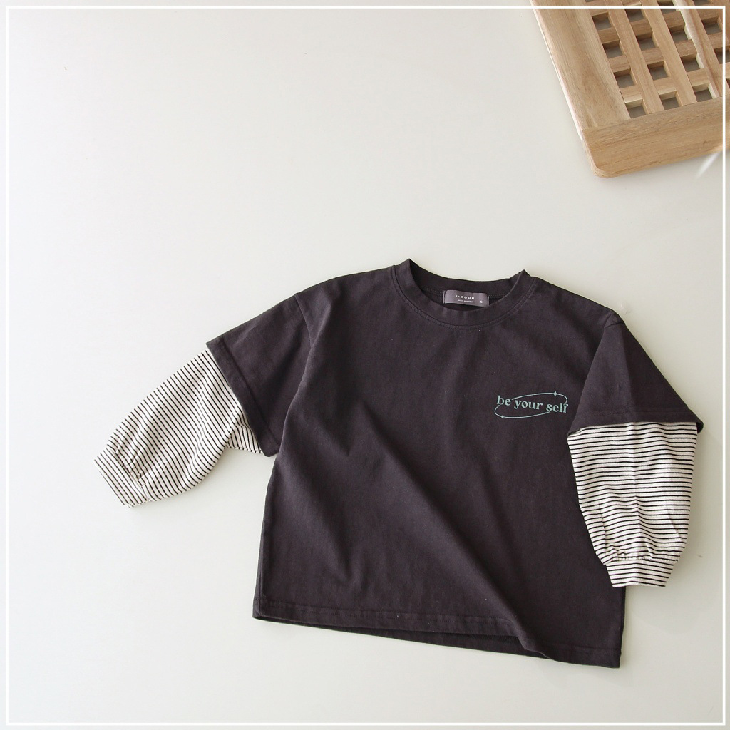 Toddler Boy/Girl Cosmic Pattern Fake Two Pieces T-Shirt-kissminis