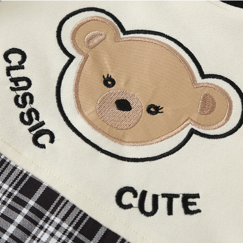 Baby Boy/Girl Classic Bear Pattern Striped Long Sleeve Romper-kissminis