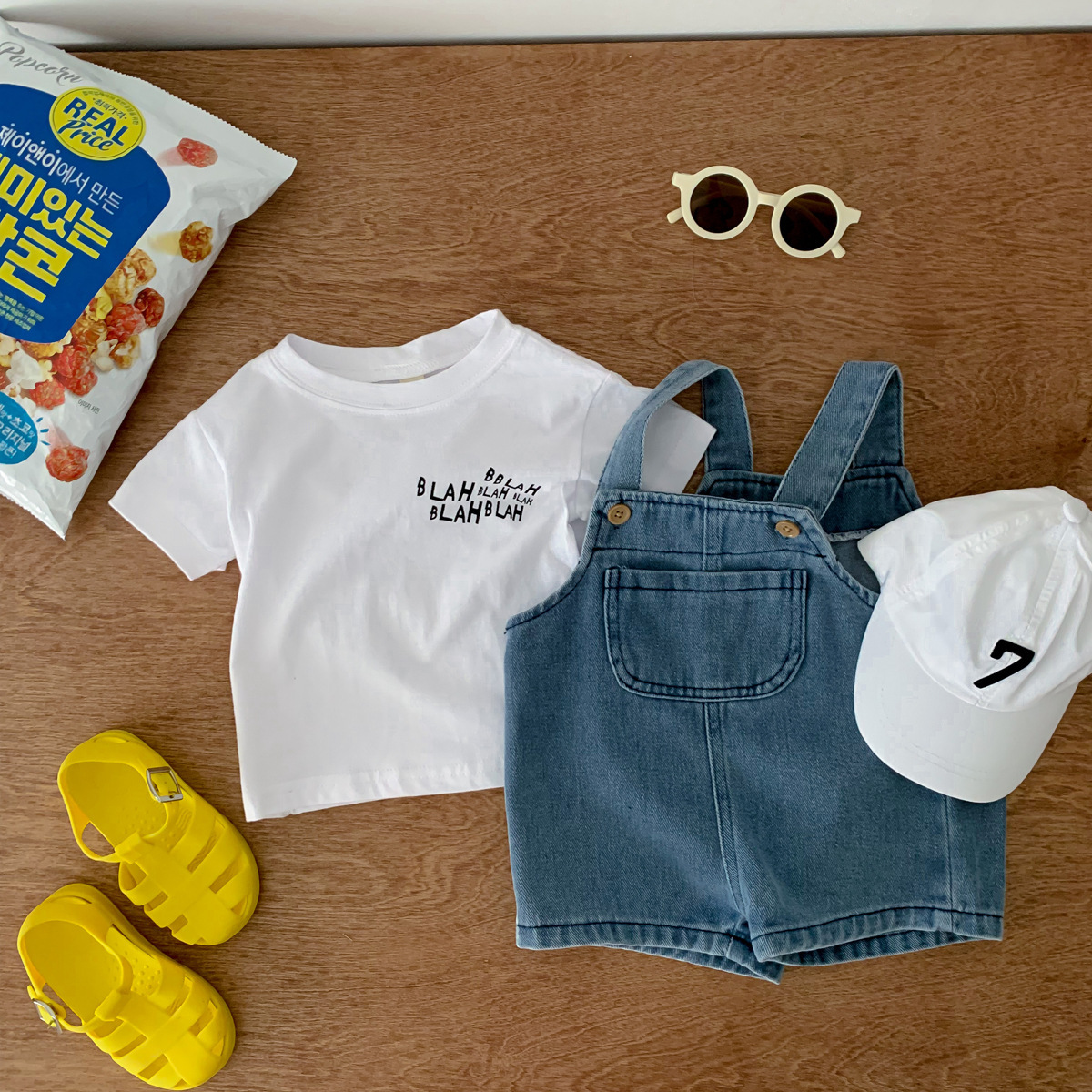 2pcs Baby Boy/Girl Soild Color T-shirt with Pant Set-kissminis
