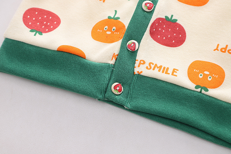 3pcs Toddler Fruit Graphic Sweatshirt and Jacket Pant Set-kissminis