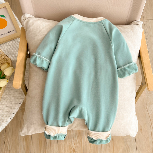 Baby Boy/Girl Cute Sheep Pattern Single Breasted Long Sleeve Romper-kissminis