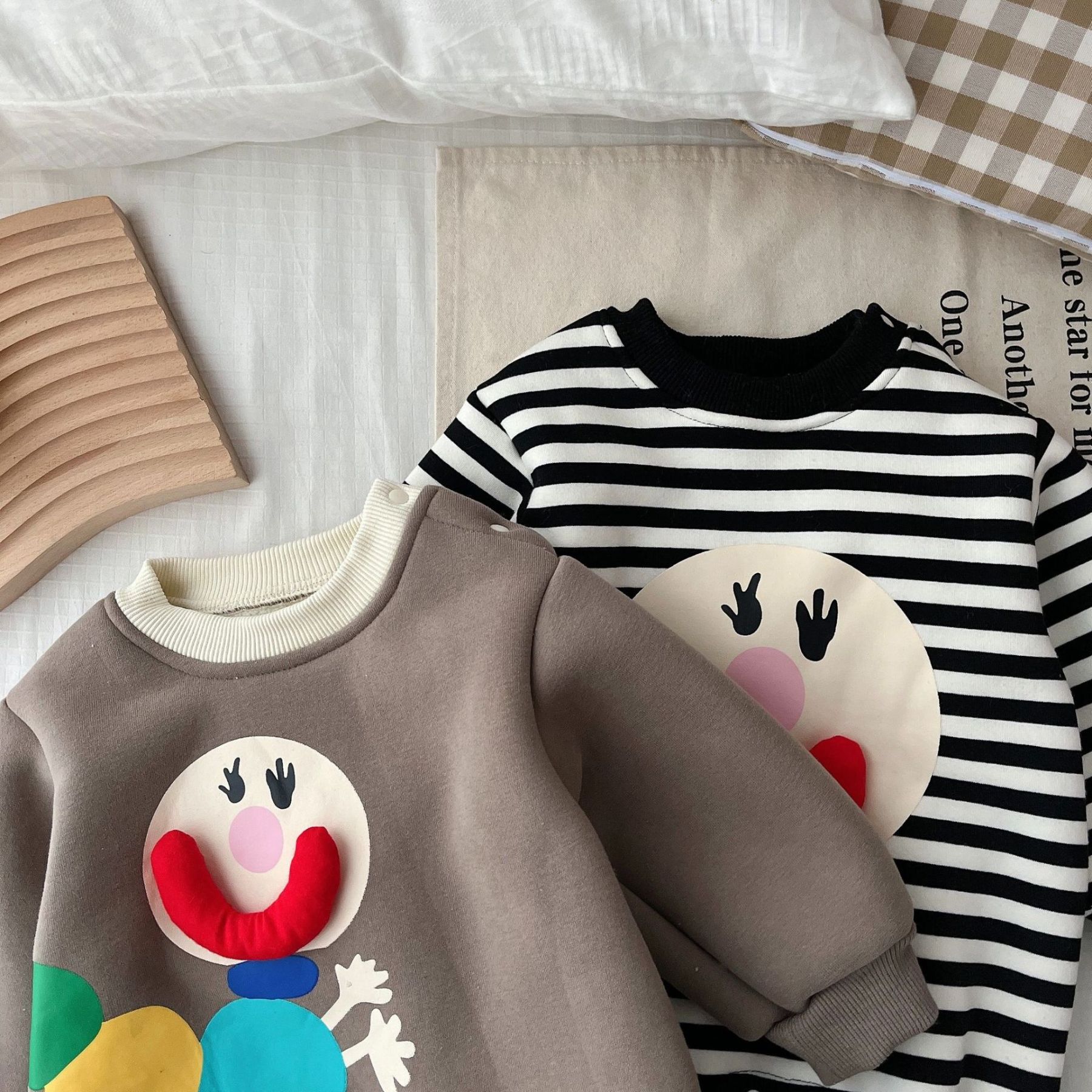 Baby Boy/Girl Cute Caterpillar Pattern Solid Color Striped Long Sleeve Romper-kissminis