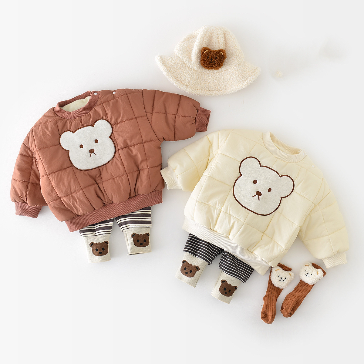 Winter Baby Boy/Girl Bear Pattern Long Sleeve Pullover Sweater-kissminis