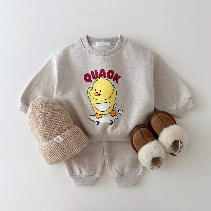 Cute Cartoon Pattern Sweatshirt and Pant Set-kissminis