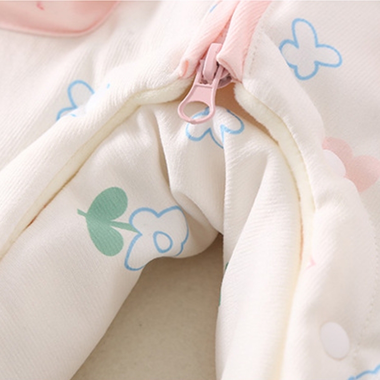 Baby Girl Winter Rabbit Patch Long Sleeve Fluff Hooded Romper-kissminis