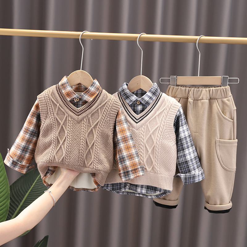 Baby Sweater Vest Three Piece Set