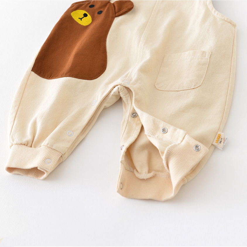 Baby Boy/Girl Cartoon Bear Pattern Overalls-kissminis